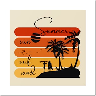 Sun, Surf, Sand: A Perfect Summer Evening Posters and Art